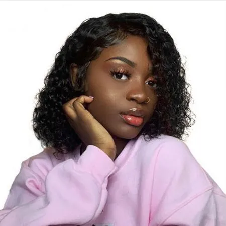Best Sellers Curly Bob Wig Lace Front 150% Density Virgin Hair For Black Women Curly  Bob Wigs
