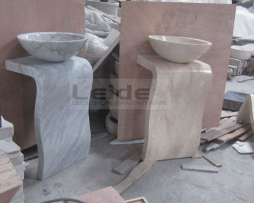 Carrara white marble pedestal sink LD-F089