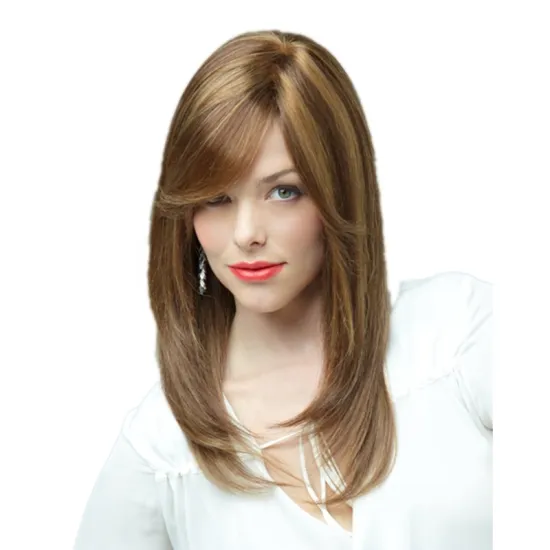 Aishili Best-selling light brown long synthetic wigs Silky natural straight hair for fashion woman