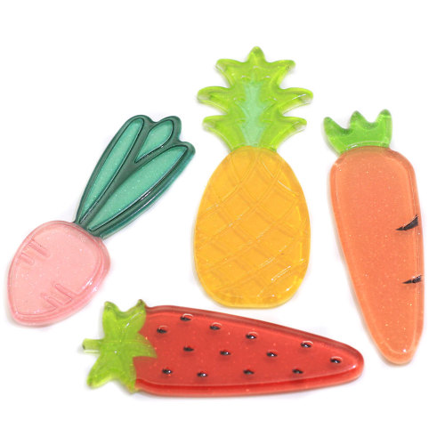 Charms perline di resina vegetale carota ananas fragola per decorazioni artigianali fatte a mano mini cabochon ornamenti perline