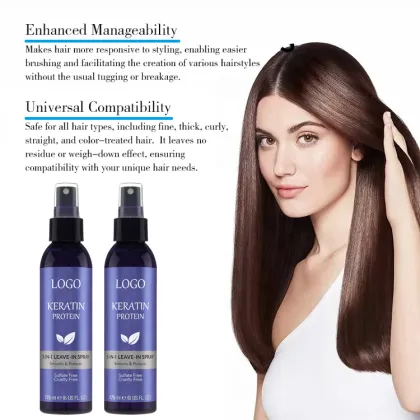 Customized Logo Professional Protein Hair Treatment Moisturizing Leave-In Spray for Dry, Damaged Hair