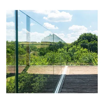 Contemporary Simple Aluminum U Channel Frameless Glass Handrail Fencing Balustrade