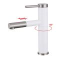 Stainless steel single hole 180-rotary pull-out basin faucet