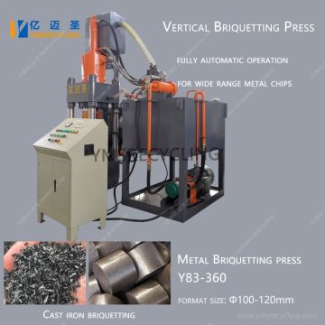 Chips de hierro fundido hidráulico Metal Briquetting Press