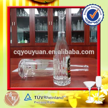 Round Whiskey Bottle With Cork Bottle Glass For Customize 375 ML