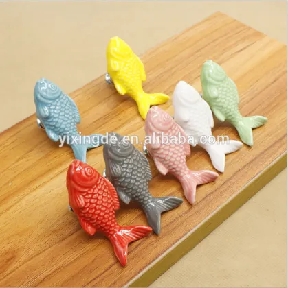ceramics fish shape drawer cabinet handle