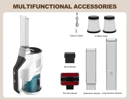 Effortless Cleaning with Rechargeable Wireless Handheld Vacuums: One-Touch Dump & LED Illumination