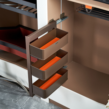 Aluminum Alloy Side-Pull Storage Basket for Wardrobe
