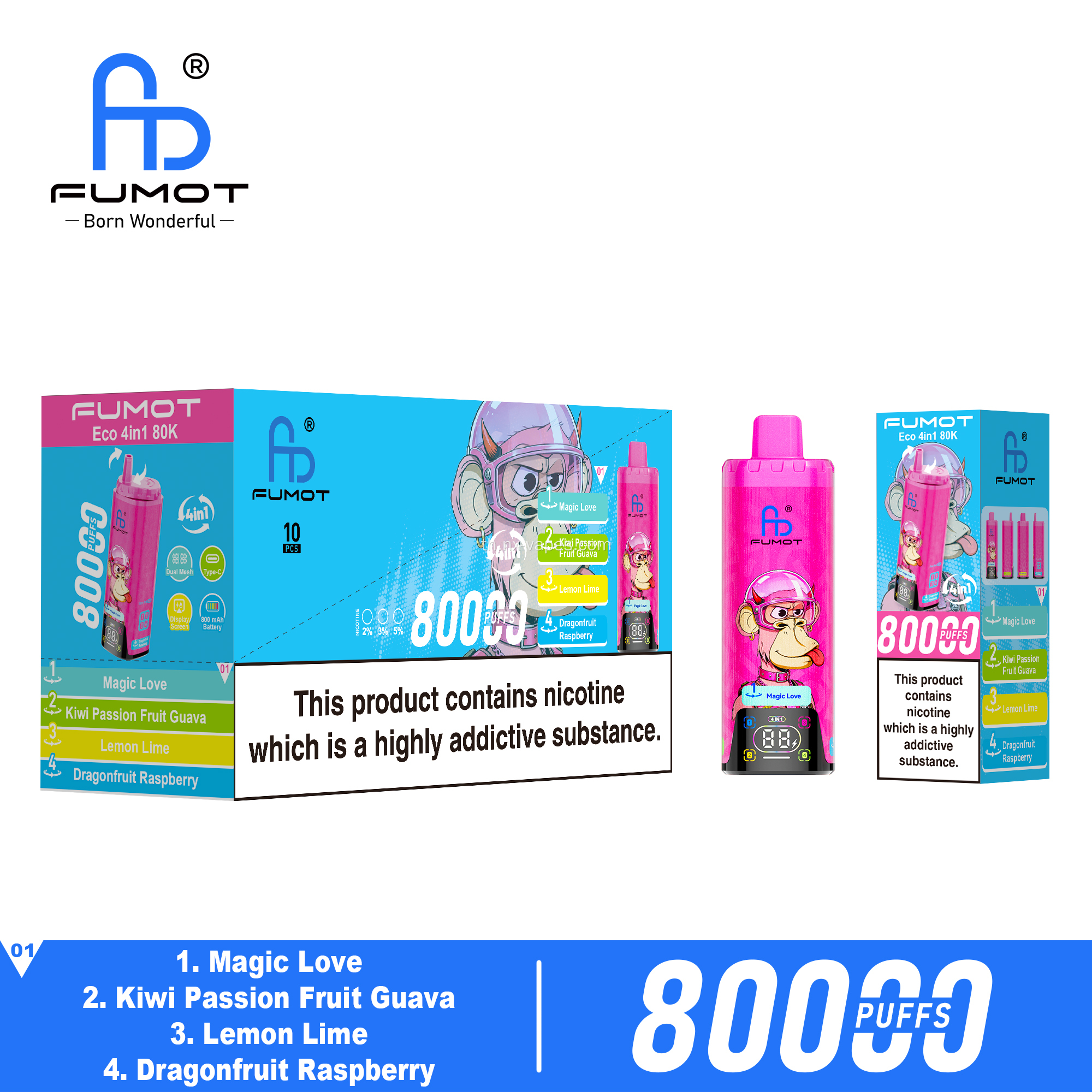 Fumot ECO 80k พัฟ vape ดั้งเดิมของ EU