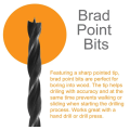 Brad Point and Twist Drill Bit 100 Piece Set termasuk bit untuk penggerudian kayu, logam, keluli tahan karat