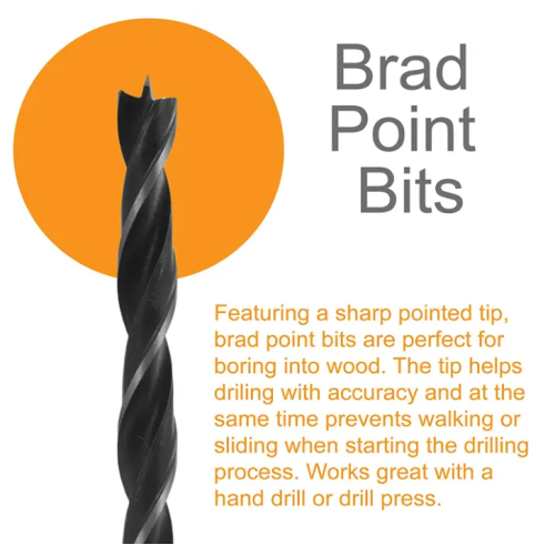 Brad Point and Twist Drill Bit 100 Piece Set termasuk bit untuk penggerudian kayu, logam, keluli tahan karat