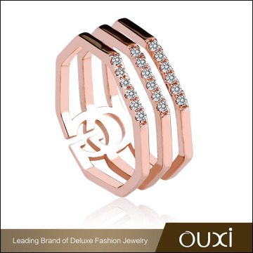 OUXI Design Fashion Rose Gold Female Wedding Ring For Sale