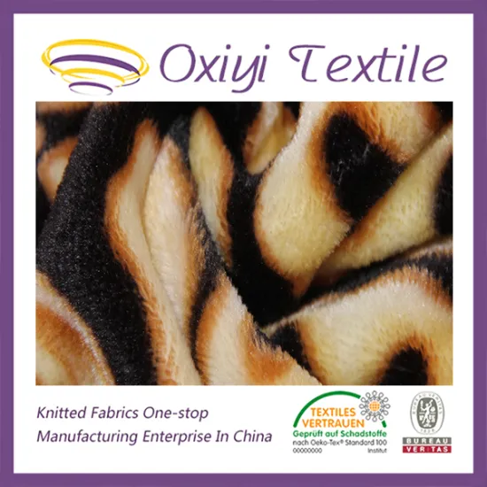 printed weft knit flannel fabric