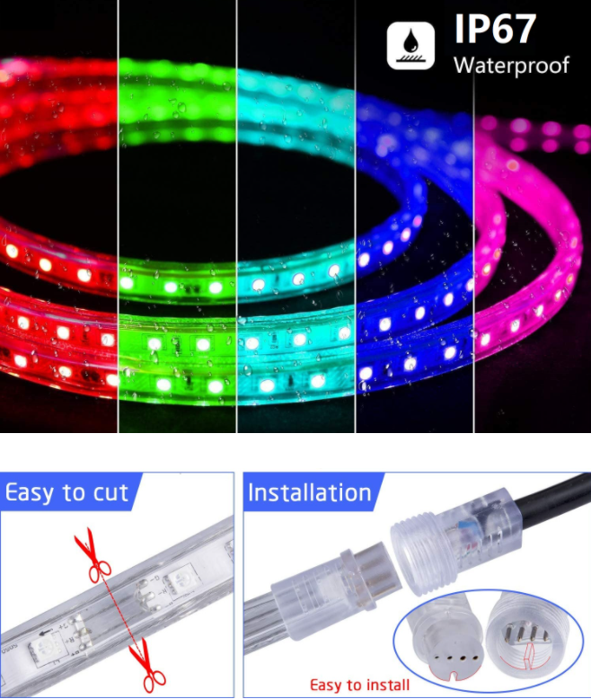Barra de luz à prova d'água LED para atmosfera de renderização