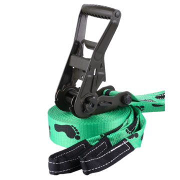 Slackline With Customized Ergo Ratchet Tie Down