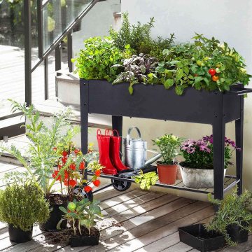 Elevated Garden Bed on Wheels: Raised Planter Box with Legs for Outdoor Gardening