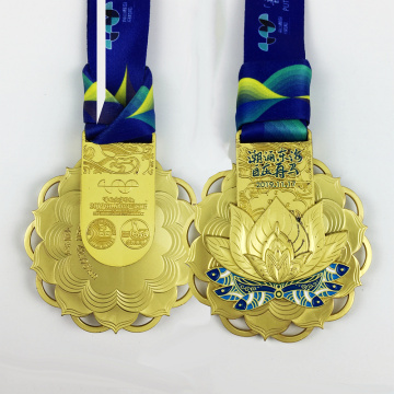 Custom Gold Metal Sport Award Medal with Ribbon