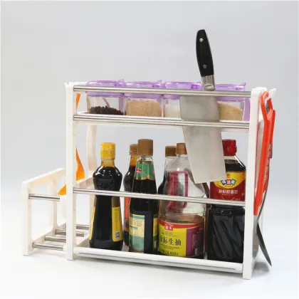 Simple Houseware Under Sink 2 Tier Expandable Shelf Organizer Rack, white