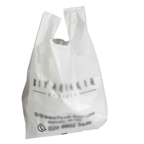 OEM Logo Printed White Plastic Vest Shopping Bag