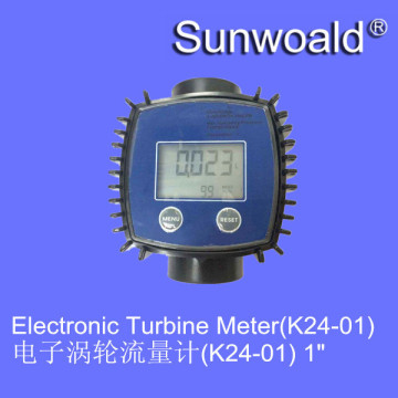 DN25 G1" Plastic with display Electronic Turbine sensor flow meter for Chemicals measure volum