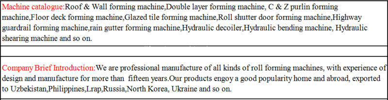 Glazed Steel Tile Forming Machine 