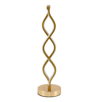 Lampe de bureau irrégulière LED en fer pour la chambre à coucher lampe de table à LED de conception en spirale romantique à la chambre