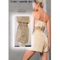 Multi-pocket nylon romper sexy buis bodycon vracht jumpsuit