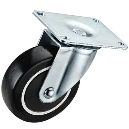 Universal Wheel Accessories Office Chair Swivel Steel Plate Caster Wheel Pu Furniture Replacement Wheels