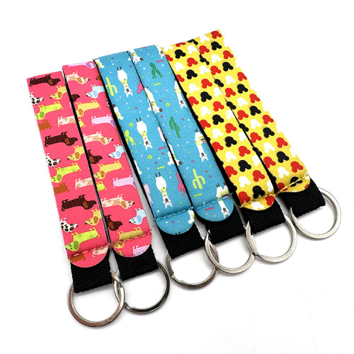 Custom UV Printed Sublimation Screen Neoprene Wrist Keychain