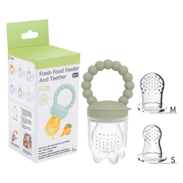 Silicone Teether Fruit Toy for Baby Nipple Pacifier and Food Feeder