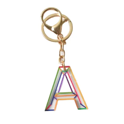 Fashion Metal Letter Key Chains Pendant Jewelry
