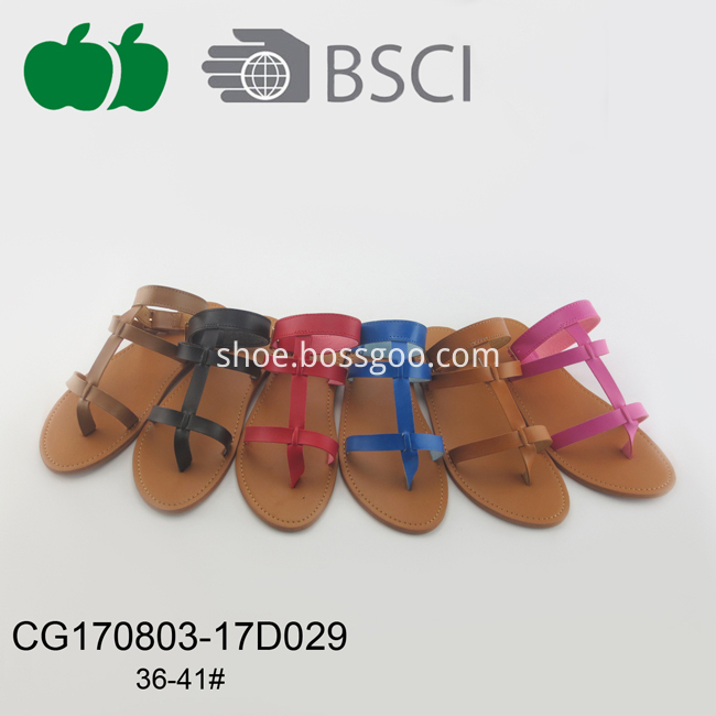 Lady New Fashion Outdoor Pu Flat Slipper