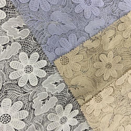 Pop-fashion Heronsbill Pattern Milky Yarn Embroidery Fabric