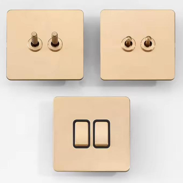 Yunduo 2 Gang 2 Way Toggle Switches - Χαμηλή τιμή Metal Panel UK EU Standard 250V 16A