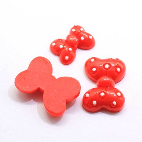 Lovely Red Bowknot Shaped Flatback Resin Cabochon 100pcs/bag Handmade Craft Decoration Toy Decor Beads