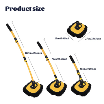 15 Degree Bend Car Wash Brush Telescopic Microfiber Cleaning Mop