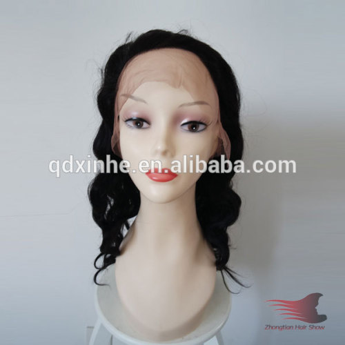 Indian Human Hair #1B 16inch Body Wave Full Lace Wig