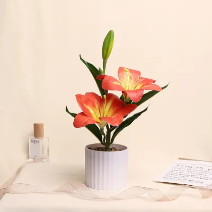 Factory Direct Price Custom Morning Glory Bonsai Artificial Silk Flower Potted