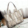 Luminous folding geometric tote bag for women