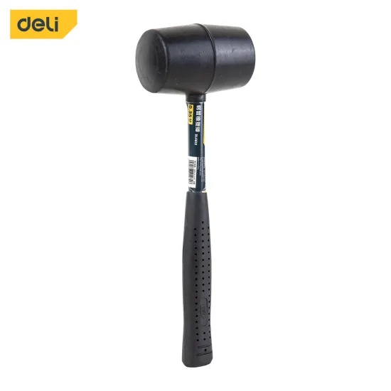 Deli Tools DL5612 Heavy Duty 12/16/24oz Rubber Hammer for Floor Ceramic Tile Installation Rubber Mallet Hammer