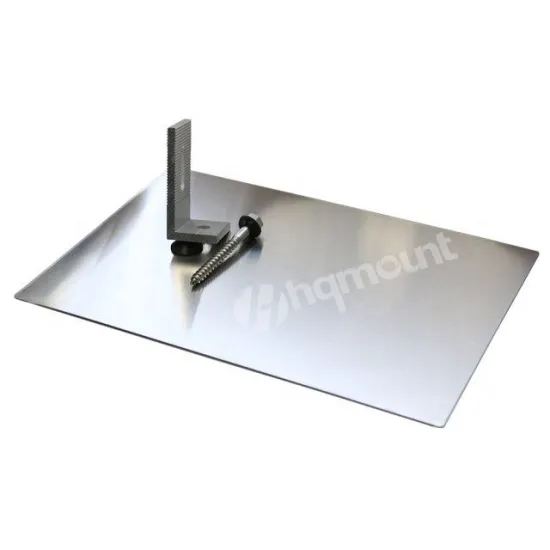 HQ Mount Silver/Black Solar Roofing Bracket for Flush Mount Asphalt Roofs