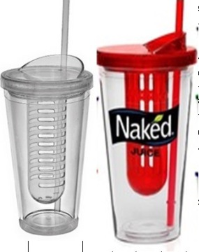 Double Wall Acrylic Tumbler with Infuser and Straw