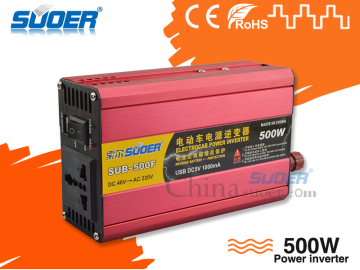 Suoer Factory Price 500W Car Power Inverter DC 48V to AC 220V Electric Car Inverter