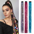 Alileader Wholesale Glitter Sparkling Straight Clip in Hair Tinsel Dazzle Decoration Tinsel Hair Extension Ingen anmeldelser ennå