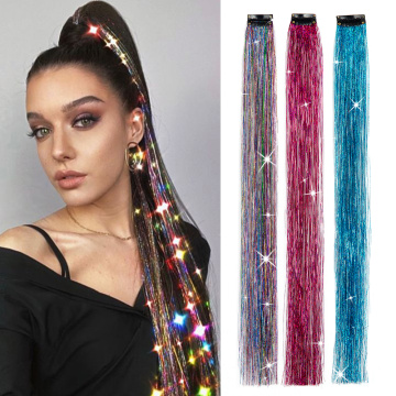 Alileader Glitter Glitter Sparkling Clipe reto em cabelo para cabelos Dazzle decoração Tinsel Hair Extension Sem críticas ainda