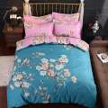 Bright color flower printed bedding set