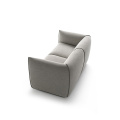 Compact Contemporary Grey Fabric Contract Double Sofa