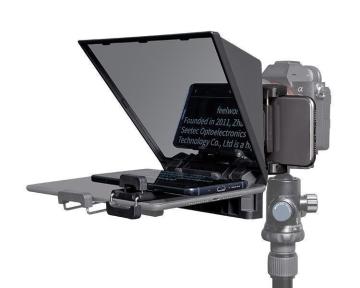 FEELWORLD TP2A 8 inch Portable Teleprompter for Smartphones and DSLR Cameras with Remote Control