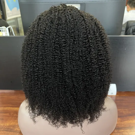 Factory wholesale afro curl headband wigs brazillian, big afro headband wig with bangs, 100 human hair headband wig with bangs