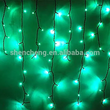 white, green led icicle lights falling decotation